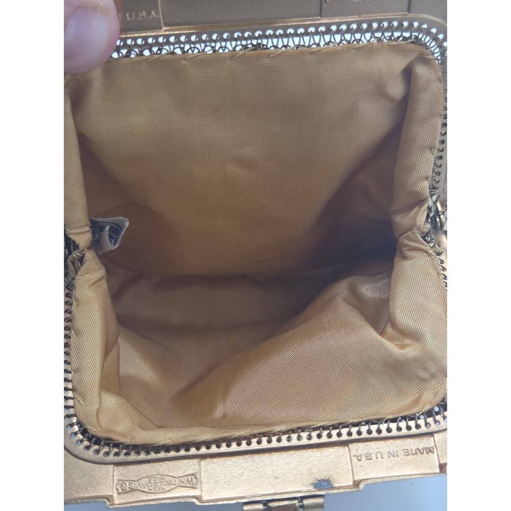 Whiting & Davis 2 Gold Mesh Purses Hand Bag Clasp Coin Purse Vintage w/ Box - Picture 16 of 16